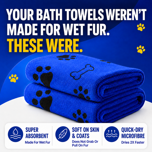 PupWash Ultra Dry Towel 2 Pack - Fast Drying & Super Absorbent